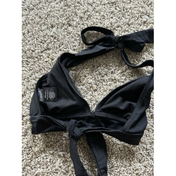 Catalina Womens Black Swim Bikini Top Size Small Solid Tie Neck and back - Picture 6 of 8